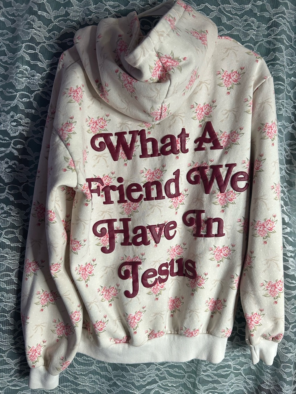 Altar’d State What a Friend We Have in Jesus Floral Hoodie Sweater Small